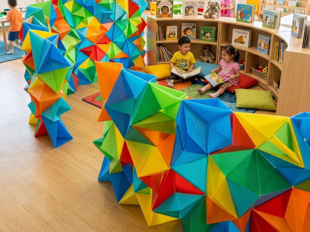 幼稚園図書コーナー間仕切りカラー