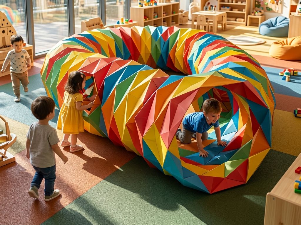 幼稚園プレイグラウンドトンネル壁面