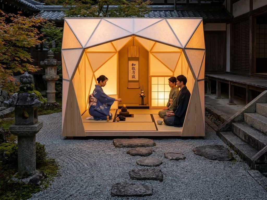 日本庭園和風茶室ドーム壁面