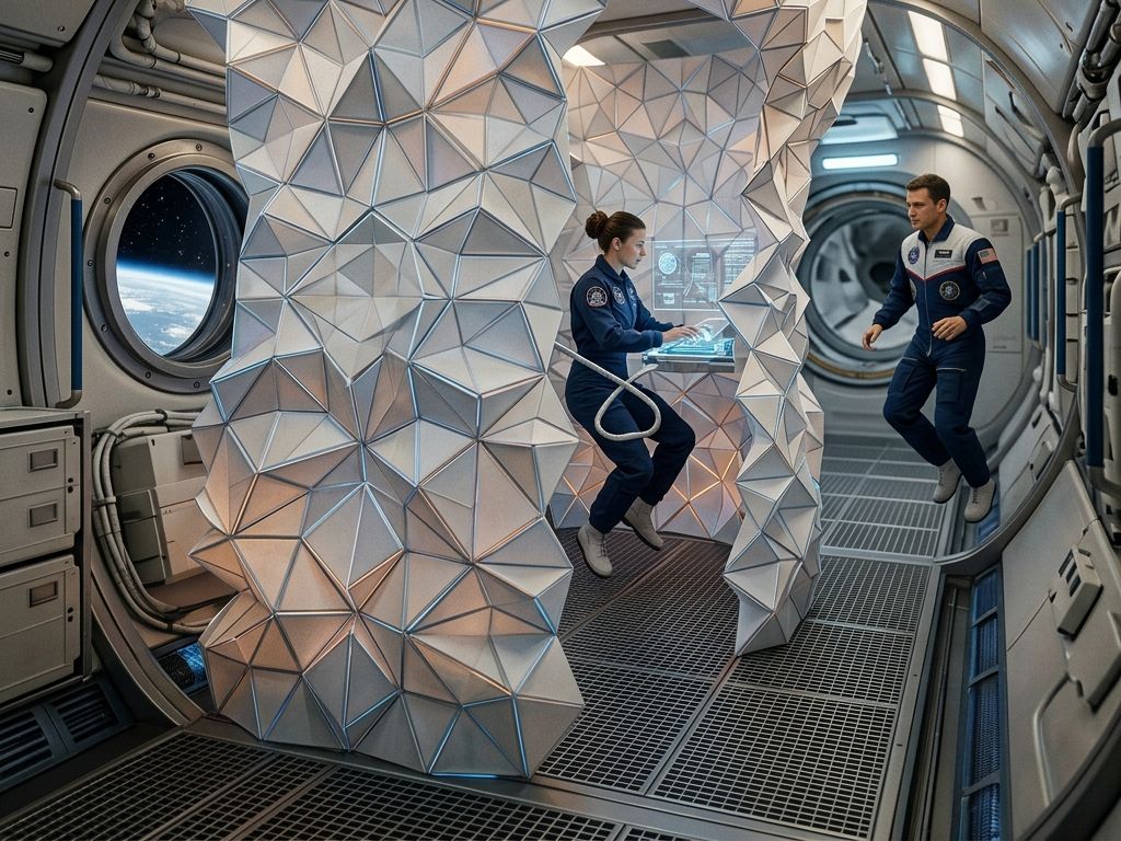 宇宙ステーション無重力対応パーティション